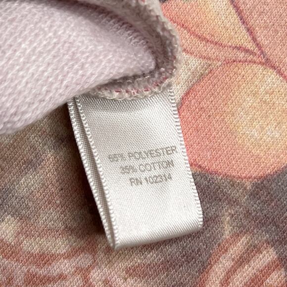 Vintage 90s Christopher & Banks Floral Print Chinese Text Zip Up Jacket Hoodie - Picture 6 of 8